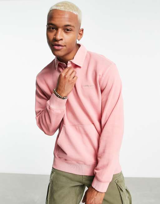Carhartt WIP duster collared sweatshirt in pink | ASOS