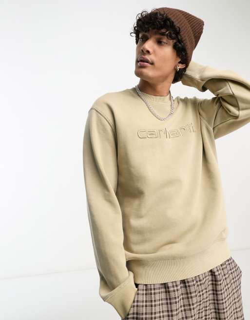 Carhartt WIP duster garment dyed sweat in beige