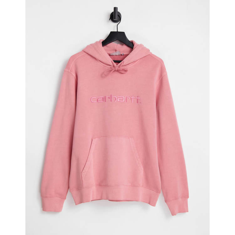 Carhartt WIP duster pigment dye heavyweight hoodie in pink ASOS