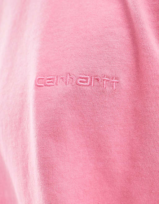 Carhartt WIP - Duster - T-shirt teint en pièce avec inscription - Rose, 4 de 4