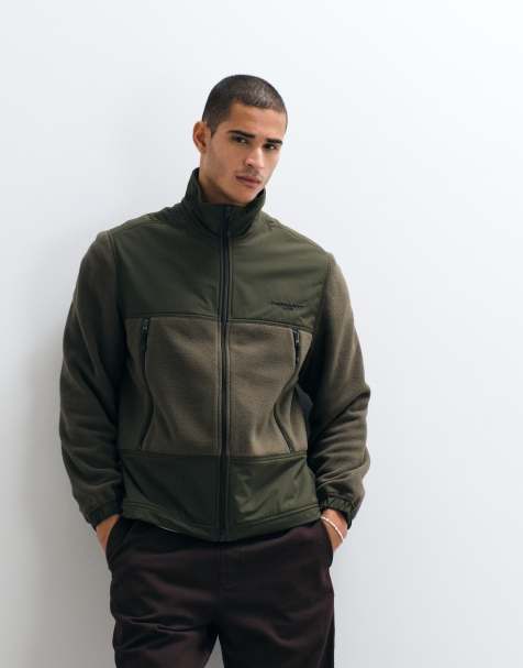 Carhartt WIP - Edmore - Chaqueta caqui con cremallera y paneles en contraste - view 1