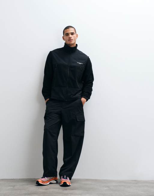 Carhartt WIP - Edmore - Giacca nera con zip e pannelli a contrasto, 5 di 5