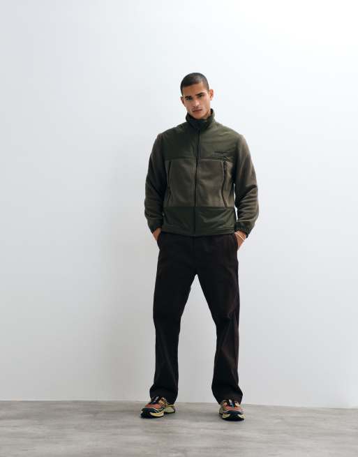 Carhartt WIP - Edmore - Kakigrøn jakke med lynlås og kontrastpaneler, 2 af 5
