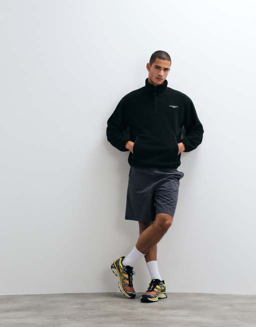 Carhartt WIP - Edmore - Sweatshirt met korte rits in zwart, 3 van 5