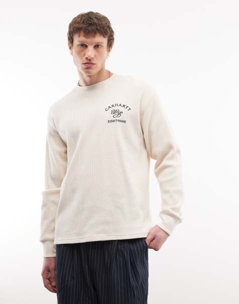 Carhartt WIP - Eightynine - T-shirt a maniche lunghe colore neutro a nido d'ape - view 1
