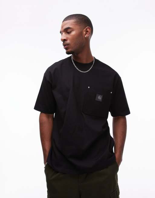Carhartt WIP - Eldon - Sort T-shirt med korte ærmer og lomme