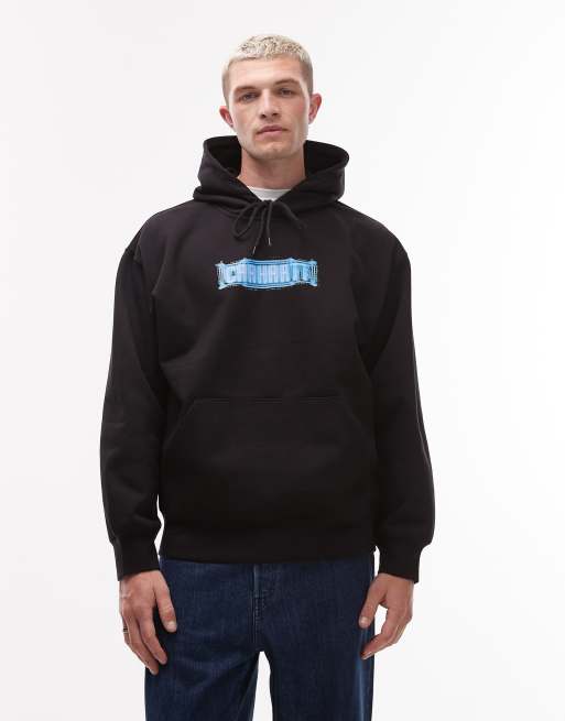 Carhartt WIP electric boogie oversized pullover hoodie in black, 3 of 5