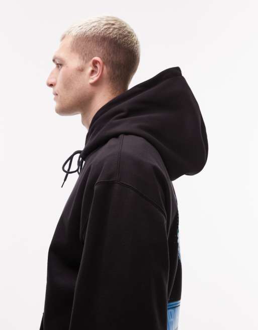 Carhartt WIP electric boogie oversized pullover hoodie in black, 4 of 5