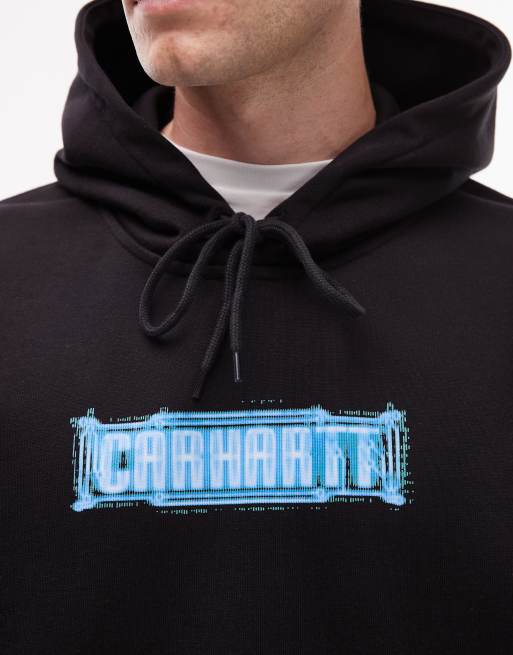 Carhartt WIP electric boogie oversized pullover hoodie in black, 5 of 5