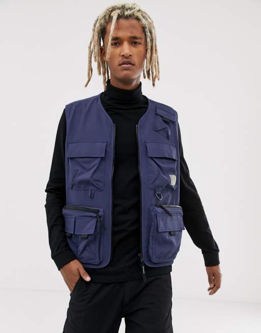 Carhartt WIP Elmwood military pocket vest in blue