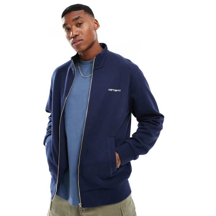 Carhartt WIP embroided logo track jacket in navy | ASOS