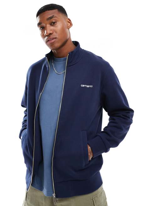 Carhartt WIP embroided logo track jacket in navy ASOS