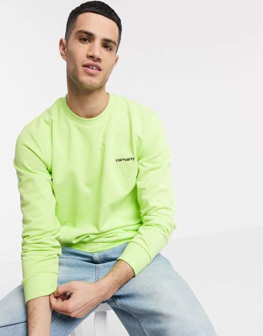 Lime green 2025 carhartt sweatshirt