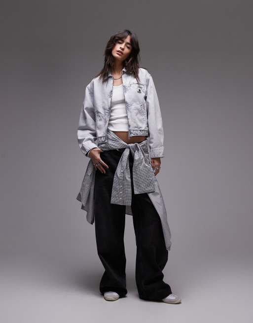 Carhartt WIP - Emery - Giacca in denim lavaggio grigio con zip, 2 di 4