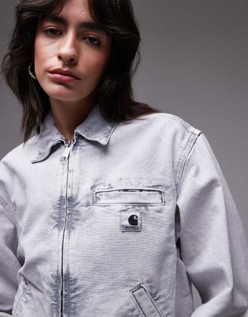 Carhartt WIP - Emery - Giacca in denim lavaggio grigio con zip, 3 di 4
