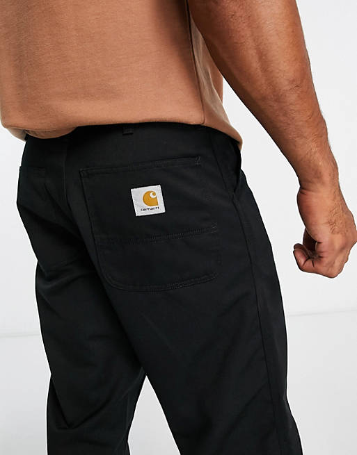 beruset Pointer Kanon Carhartt WIP - Enkle og afslappede sorte bukser med lige ben | ASOS