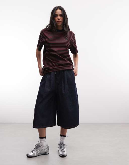 Carhartt WIP - Essy - Gestreept T-shirt in donker bordeauxrood, 3 van 4