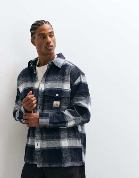 Carhartt WIP Esterson overshirt i marineblåt tern - view 1