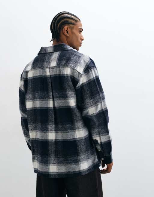 Carhartt WIP Esterson overshirt in navy check, 3 of 5