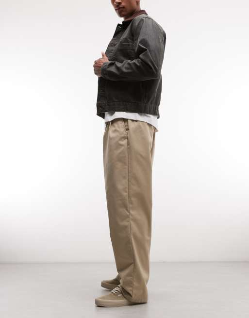 Carhartt WIP evan loose tapered fit pants in beige, 3 of 5