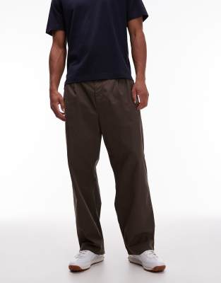 Carhartt Evan Loose Tapered Fit Pants In Brown