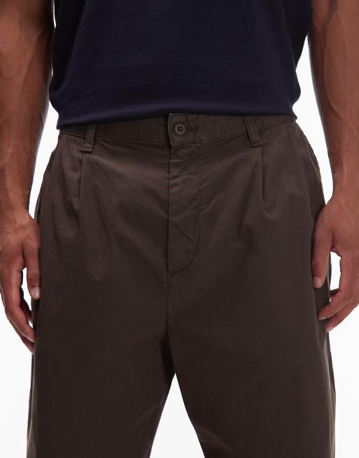 Carhartt WIP Evan loose tapered fit pants in brown, 5 of 5