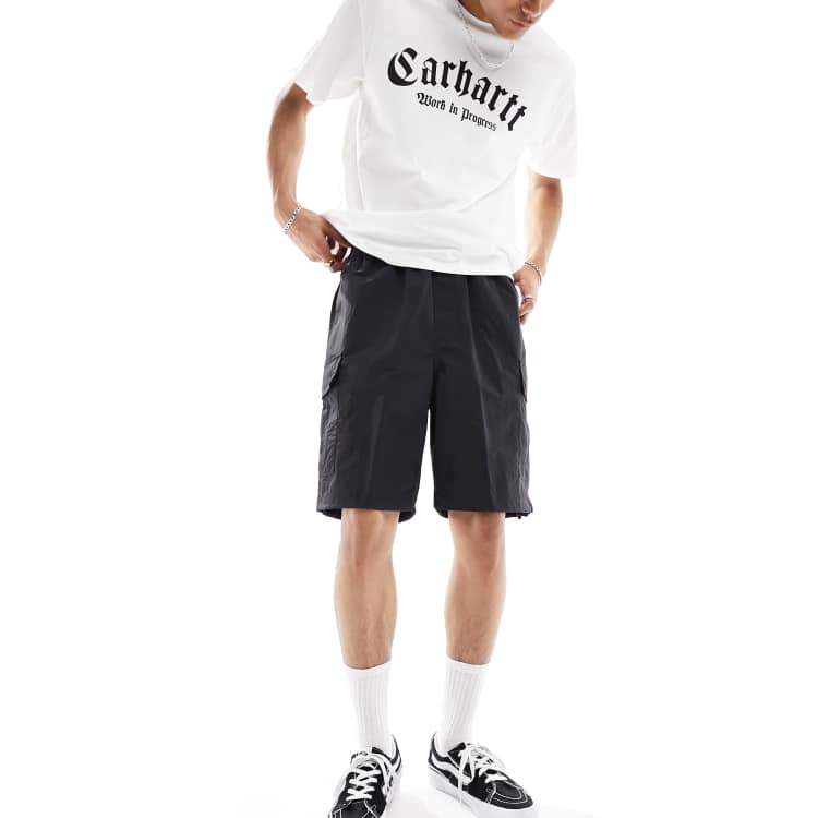 Carhartt WIP evers nylon cargo shorts in black | ASOS