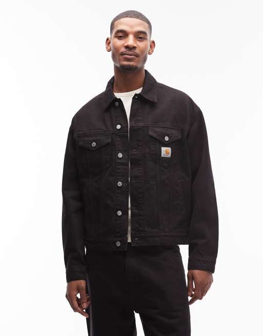 Carhartt WIP - Everson - Denim truckerjack in zwart/bruin, deel van co-ord set