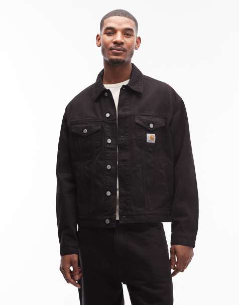 Carhartt WIP - Everson - Giacca trucker in denim nera/marrone in coordinato - view 1
