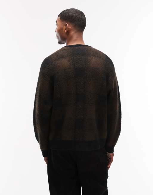 Carhartt WIP - Everson - Gilet à carreaux en maille - Marron/noir, 3 de 5