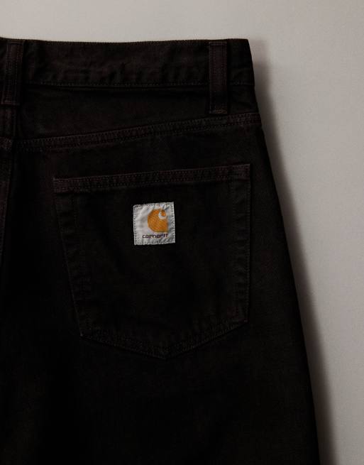 Carhartt WIP - Everson - Jeans ampi affusolati neri/marroni in coordinato, 6 di 7