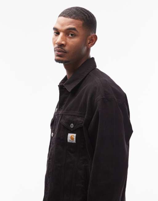 Carhartt WIP - Everson - Trucker-jakke i sort/brun denim - Del af sæt, 4 af 5