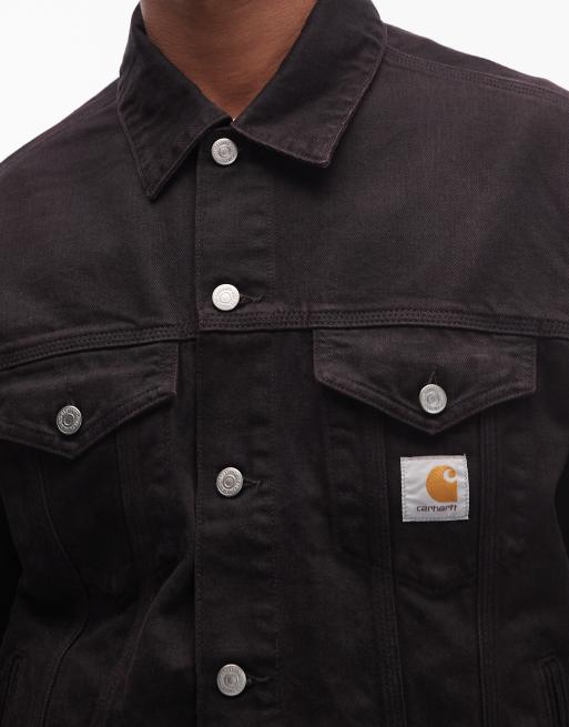 Carhartt WIP - Everson - Trucker-jakke i sort/brun denim - Del af sæt, 5 af 5