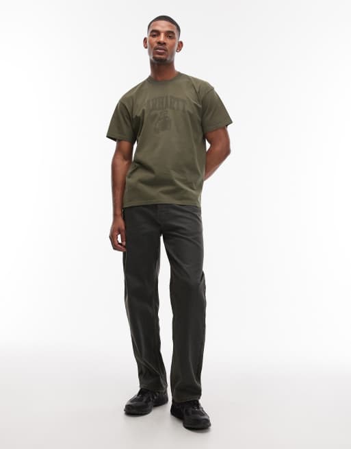 Carhartt WIP faded pond corps t-shirt in green, 2 of 5