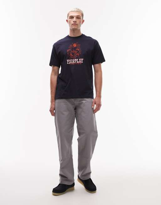 Carhartt WIP - Fairplay - Marineblå T-shirt i løstsiddende pasform, 2 af 5