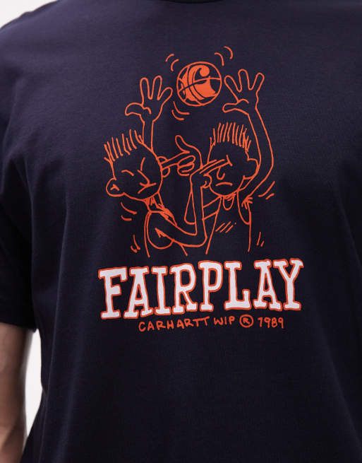 Carhartt WIP - Fairplay - Marineblå T-shirt i løstsiddende pasform, 5 af 5