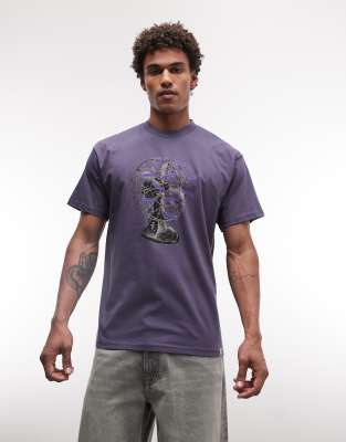 Carhartt WIP fan graphic t-shirt in purple