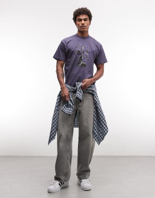 Carhartt WIP fan graphic t-shirt in purple, 4 of 5