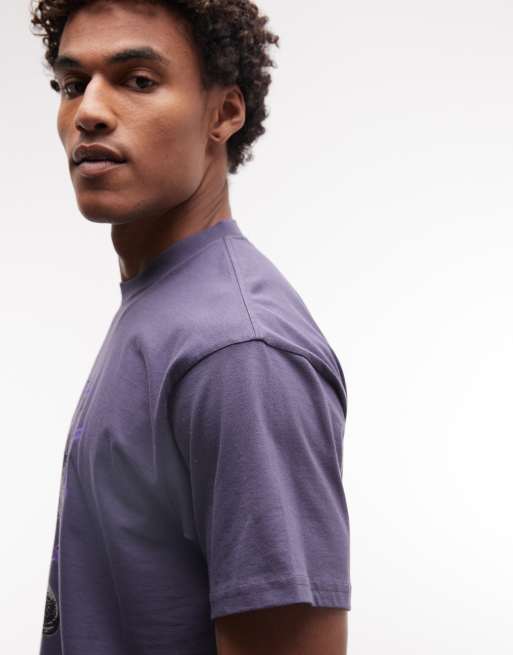 Carhartt WIP fan graphic t-shirt in purple, 5 of 5