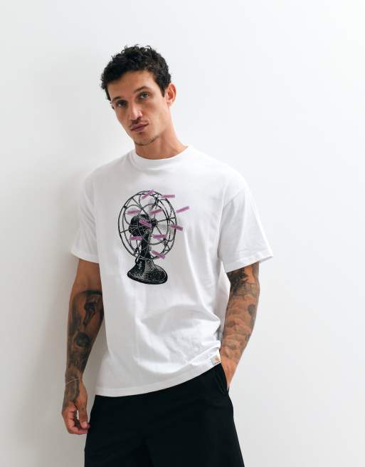 Carhartt WIP fan graphic t-shirt in white, 3 of 5