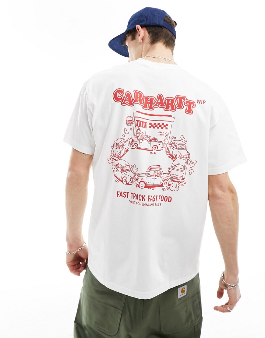 Carhartt WIP fast food backprint t-shirt in white