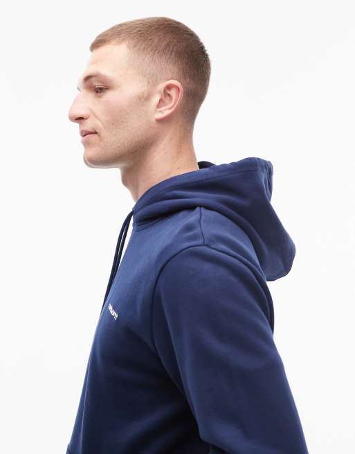 Carhartt WIP - Felpa con cappuccio blu navy con scritta ricamata, 4 di 5