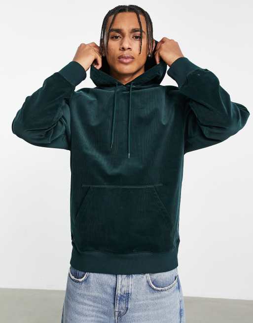 Carhartt WIP - Felpa con cappuccio in velluto a coste verde