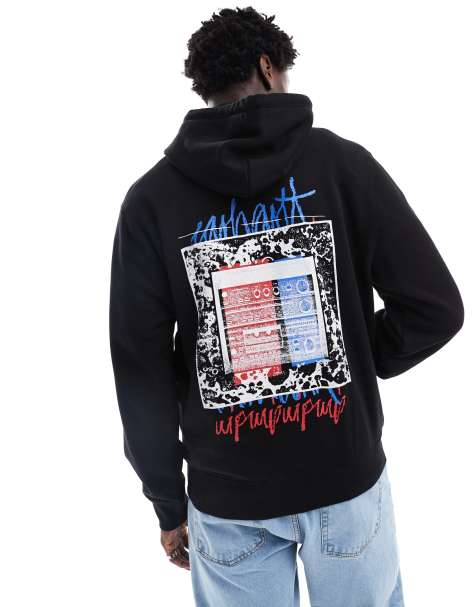 Carhartt WIP - Felpa con cappuccio nera con grafica di stereo - view 1
