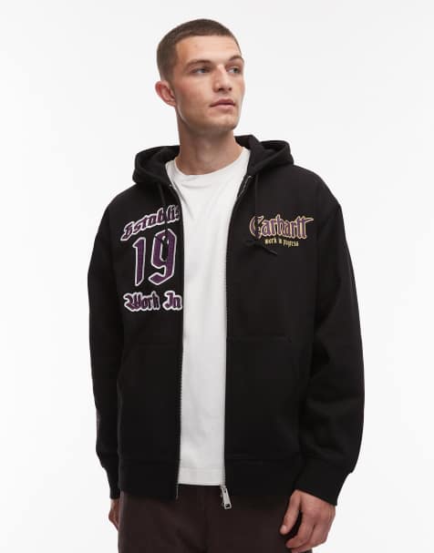 Carhartt WIP - Felpa con cappuccio nera con zip doppia - view 1