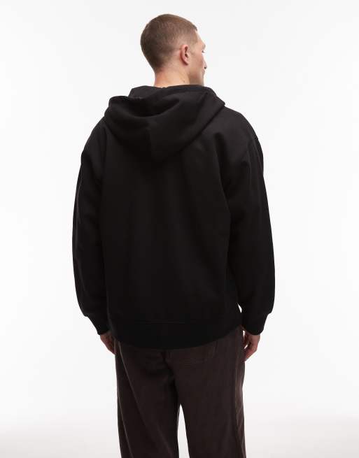 Carhartt WIP - Felpa con cappuccio nera con zip doppia, 3 di 5