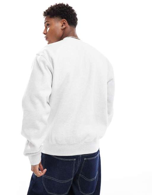Carhartt WIP - Felpa grigia con scritta ricamata, 4 di 4