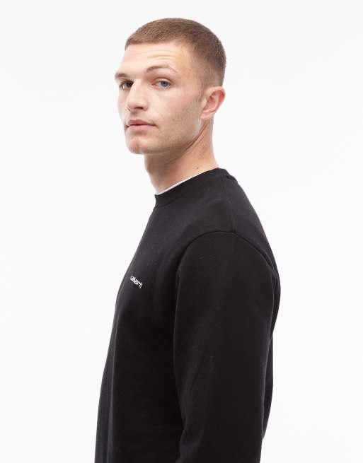 Carhartt WIP - Felpa nera con ricamo di scritta, 4 di 5