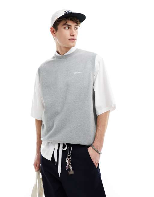 Carhartt WIP - Felpa smanicata grigia con logo