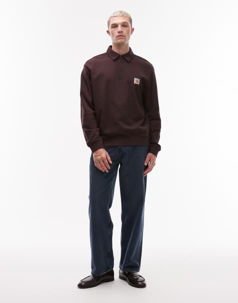Carhartt WIP - Felpa stile polo marrone scuro - view 1